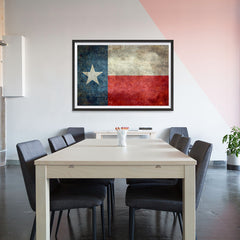 Ezposterprints - Texas Style Lonely Star USA Flag Poster - 48x32 ambiance display photo sample