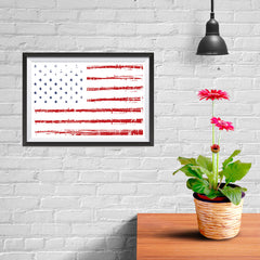 Ezposterprints - Textured Worn Out USA Flag Poster - 12x08 ambiance display photo sample