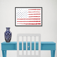 Ezposterprints - Textured Worn Out USA Flag Poster - 18x12 ambiance display photo sample