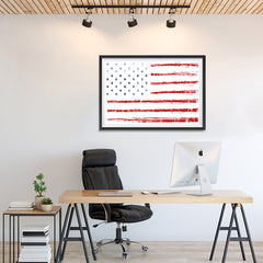 Ezposterprints - Textured Worn Out USA Flag Poster - 36x24 ambiance display photo sample