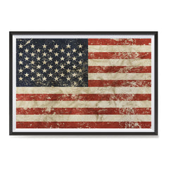 Ezposterprints - Vintage USA Flag Poster ambiance display photo sample