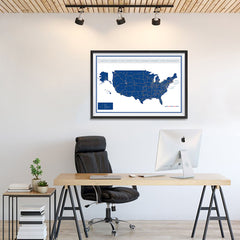 Ezposterprints - United States Road Map at a Glance Poster - 36x24 ambiance display photo sample