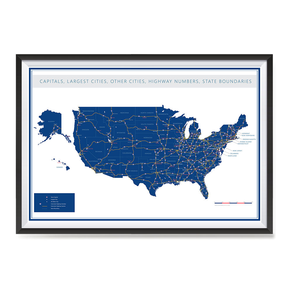 United States Road Map at a Glance Poster – EzPosterPrints