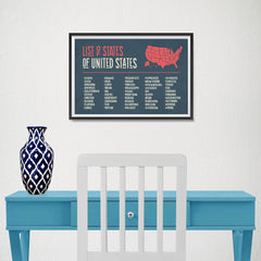Ezposterprints - The US Map With 50 States Names - 18x12 ambiance display photo sample