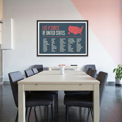 Ezposterprints - The US Map With 50 States Names - 48x32 ambiance display photo sample