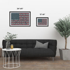 Ezposterprints - The US Flag with State Names Red ambiance display photo sample