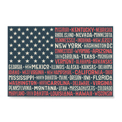 Ezposterprints - The US Flag with State Names Red