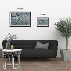 Ezposterprints - This is My Country Flag of The US with State Names on Dark Grey ambiance display photo sample
