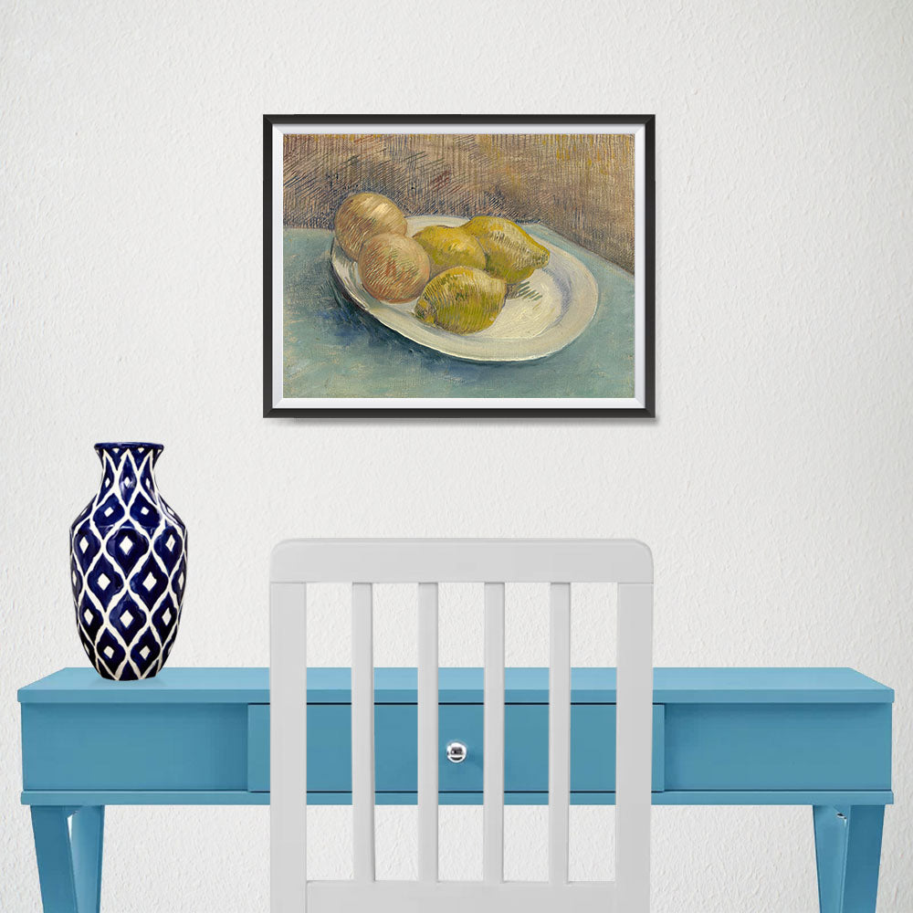 Ezposterprints - Dish With Citrus Fruit | Van Gogh Art Reproduction - 16x12 ambiance display photo sample