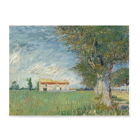 Ezposterprints - Farmhouse In A Wheatfield | Van Gogh Art Reproduction