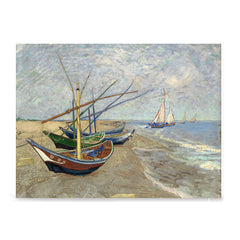 Ezposterprints - Fishing Boats On The Beach | Van Gogh Art Reproduction