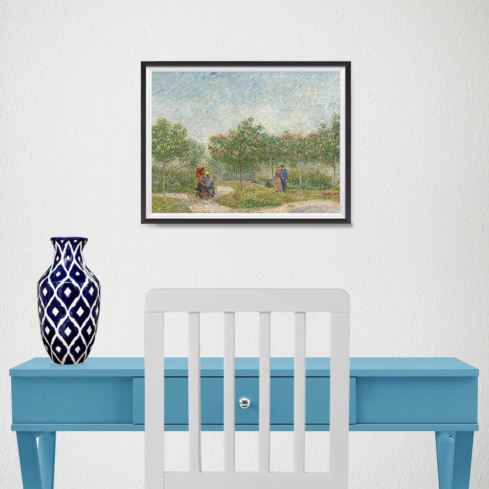 Ezposterprints - Garden With Courting Couples | Van Gogh Art Reproduction - 16x12 ambiance display photo sample