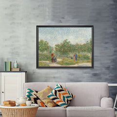 Ezposterprints - Garden With Courting Couples | Van Gogh Art Reproduction - 48x36 ambiance display photo sample