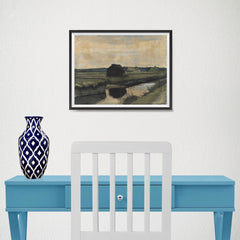 Ezposterprints - Landscape With A Stack Of Peat | Van Gogh Art Reproduction - 16x12 ambiance display photo sample