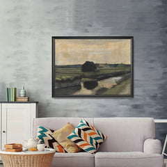 Ezposterprints - Landscape With A Stack Of Peat | Van Gogh Art Reproduction - 48x36 ambiance display photo sample