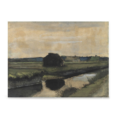 Ezposterprints - Landscape With A Stack Of Peat | Van Gogh Art Reproduction