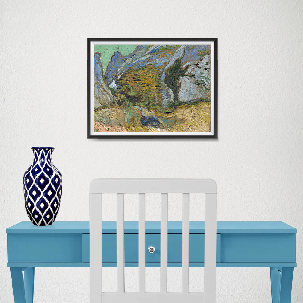 Ezposterprints - Ravine With A Small Stream | Van Gogh Art Reproduction - 16x12 ambiance display photo sample