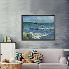 Ezposterprints - Seascape Near Les Saintes | Van Gogh Art Reproduction - 48x36 ambiance display photo sample