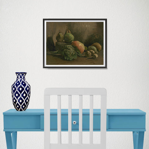 Ezposterprints - Still Life With Vegetables And Fruit | Van Gogh Art Reproduction - 16x12 ambiance display photo sample