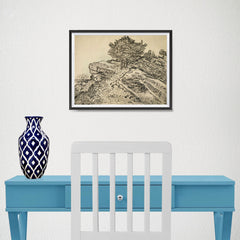Ezposterprints - The Rock Of Montmajour With Pine Trees | Van Gogh Art Reproduction - 16x12 ambiance display photo sample