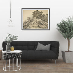 Ezposterprints - The Rock Of Montmajour With Pine Trees | Van Gogh Art Reproduction - 32x24 ambiance display photo sample