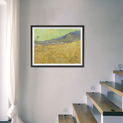 Ezposterprints - Wheatfield With A Reaper | Van Gogh Art Reproduction - 24x18 ambiance display photo sample
