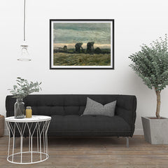 Ezposterprints - Women On The Peat Moor | Van Gogh Art Reproduction - 32x24 ambiance display photo sample