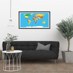 Ezposterprints - Classic World Map - Robinson projection - 36x18 ambiance display photo sample