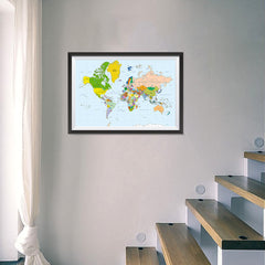 Ezposterprints - Classic World Map - Mercator projection - 24x16 ambiance display photo sample