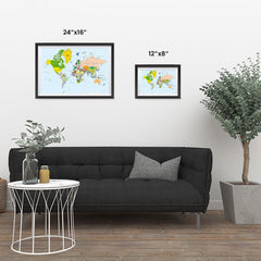 Ezposterprints - Classic World Map - Mercator projection ambiance display photo sample