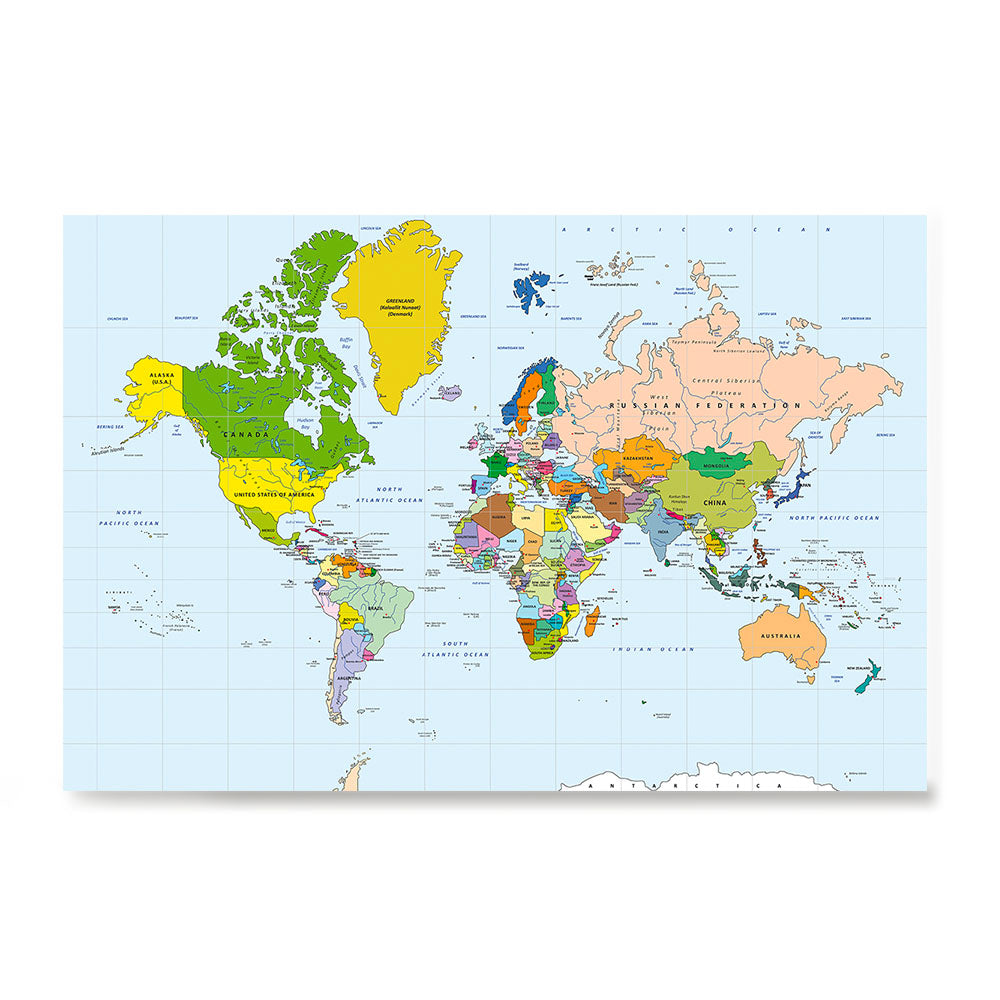 Ezposterprints - Classic World Map - Mercator projection