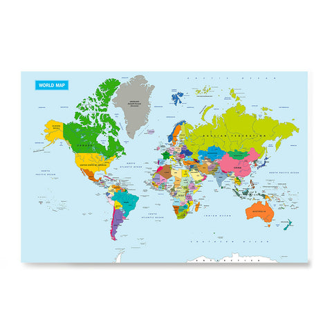 Ezposterprints - Vivid World Map - Mercator projection