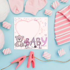 Baby Bear for Girls, Baby Shower Decoration Poster ambiance display photo sample