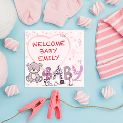 Baby Bear for Girls, Baby Shower Decoration Poster ambiance display photo sample