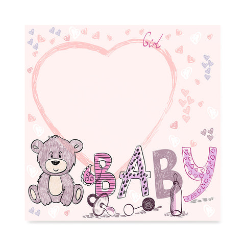 High quality Baby Bear for Girls, Baby Shower Decoration Poster poster prints