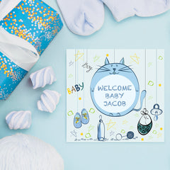 Baby Cat for Boys, Baby Shower Decoration Poster ambiance display photo sample