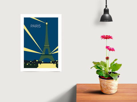 World Cities Retro Posters: Paris ambiance display photo sample