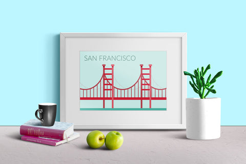 World Cities Retro Posters: San Francisco ambiance display photo sample