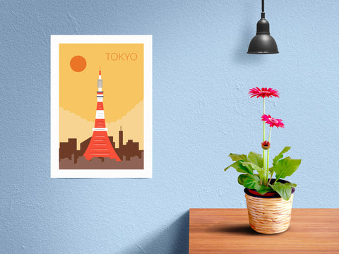 World Cities Retro Posters: Tokyo ambiance display photo sample